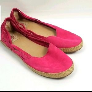 UGG Cicily Woven Suede Espadrille Flat Size 10